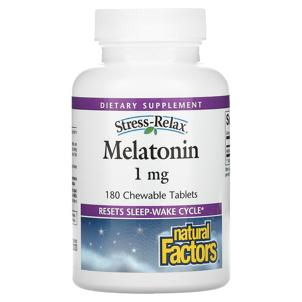 Mua Natural Factors Stress-Relax Melatonin 1 mg 180 viên nhai giảm giá rẻ Hà nội TPHCM