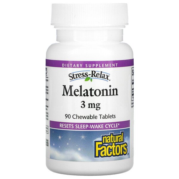 Mua Natural Factors Stress-Relax Melatonin 3 mg 90 viên nhai giảm giá rẻ Hà nội TPHCM