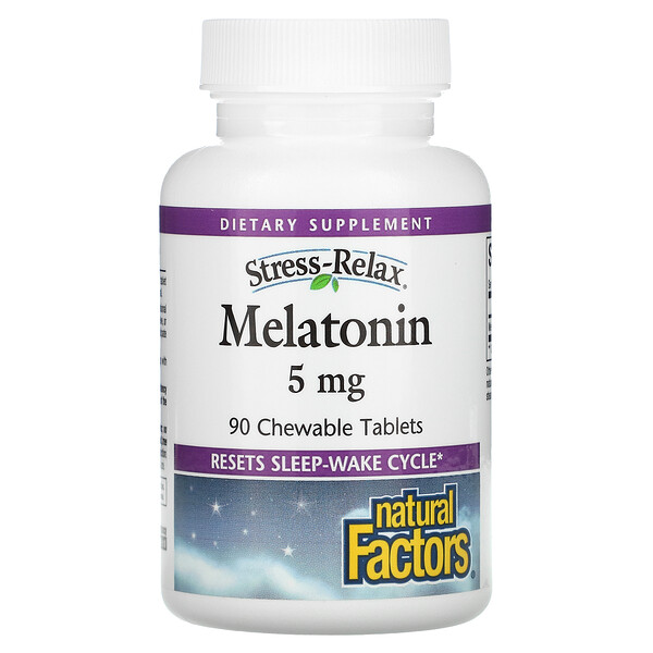 Mua Natural Factors Stress-Relax Melatonin 5 mg 90 viên nhai giảm giá rẻ Hà nội TPHCM