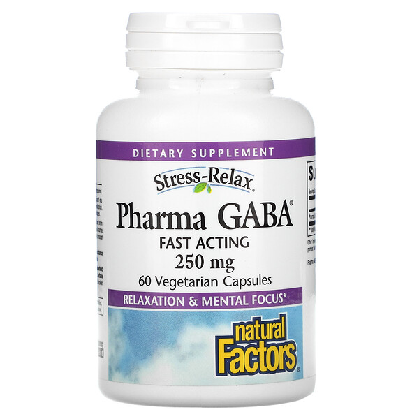 Natural Factors Stress-Relax Pharma GABA 250 mg 60 viên 2 natural factors stress relax pharma gaba 250 mg 60 vegetarian capsules 85647