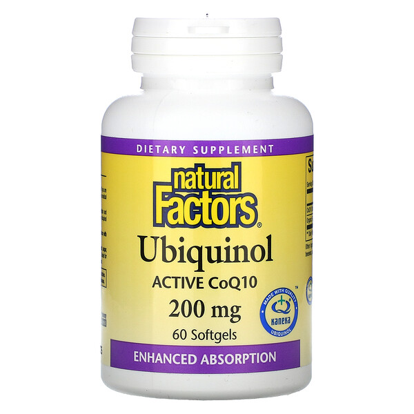 Natural Factors Ubiquinol 200 mg 60 Softgels 3 natural factors ubiquinol 200 mg 60 softgels 105653