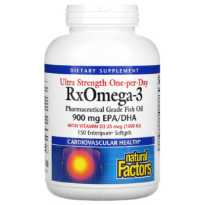 Mua Natural Factors Ultra Strength Rx Omega-3 with Vitamin D3 900 mg EPA/DHA 150 Enteripure Softgels giảm giá rẻ Hà nội TPHCM