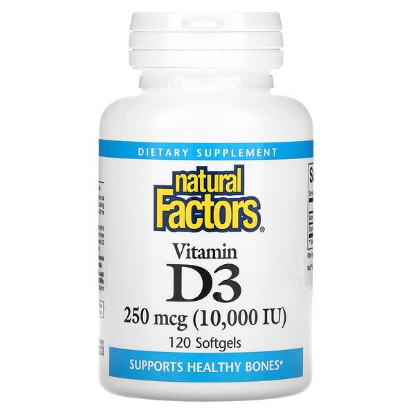 Natural Factors Vitamin D3 250 mcg (10.000 IU) 120 Softgels 2 Mua Natural Factors Vitamin D3 250 mcg 10