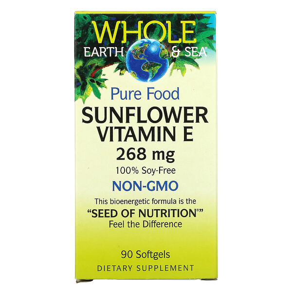 Mua Natural Factors Whole Earth & Sea Sunflower Vitamin E 268 mg 90 Softgels giảm giá rẻ Hà nội TPHCM