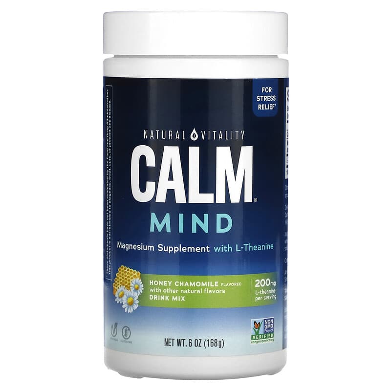Natural Vitality CALM Mind Magnesium Supplement with L-Theanine Drink Mix Honey Chamomile 6 oz (168 g) 3 Natural Vitality CALM Mind Magnesium Supplement with L-Theanine Drink Mix Honey Chamomile 6 oz (168 g) 840230344044