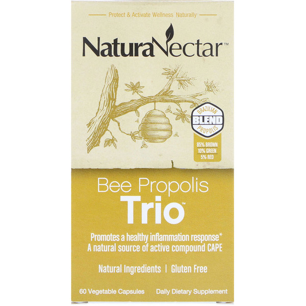 NaturaNectar Bee Propolis Trio 60 Vegetable viên 3 naturanectar bee propolis trio 60 vegetable capsules 55817
