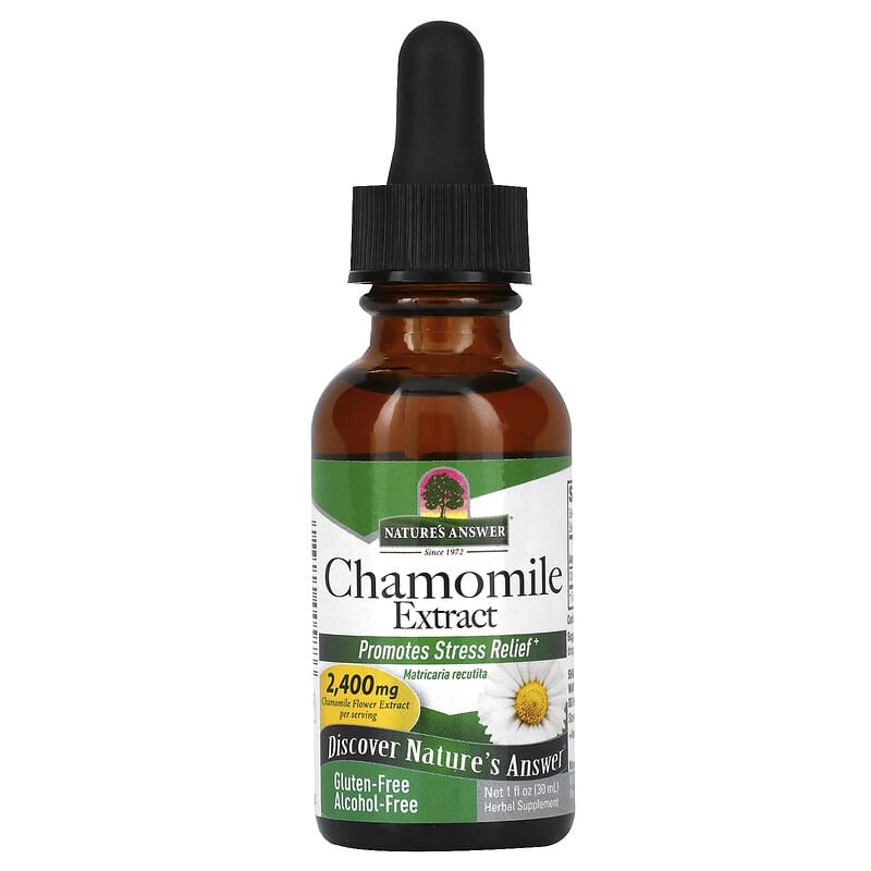 Nature's Answer Chamomile Extract Alcohol Free 1.200 mg 1 fl oz (30 ml) 3 Nature's Answer Chamomile Extract Alcohol Free 1.200 mg 1 fl oz (30 ml) 083000005886