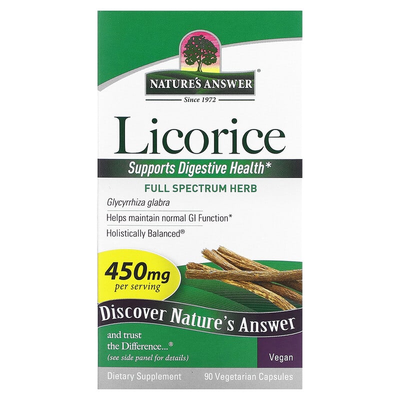 Nature's Answer Licorice 450 mg 90 Vegetarian Capsules 3 Nature's Answer Licorice 450 mg 90 Vegetarian Capsules 083000162947