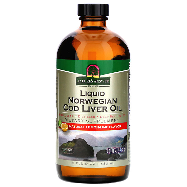 Mua Nature's Answer Liquid Norwegian Cod Liver Oil Natural Lemon-Lime Flavor 16 oz 480 ml giảm giá rẻ Hà nội TPHCM
