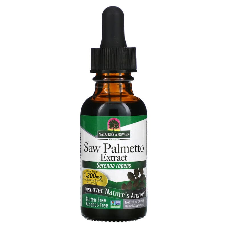 Nature's Answer Saw Palmetto Extract Alcohol-Free 1,200 mg 1 oz (30ml) 6 nature s answer saw palmetto extract alcohol free 1 200 mg 1 fl oz 30 ml 5209