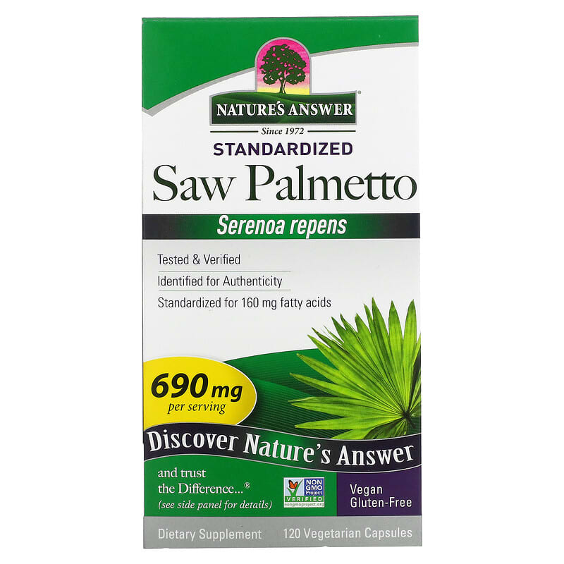 Nature's Answer Saw Palmetto Standardized 690 mg 120 viên 3 nature s answer saw palmetto standardized 690 mg 120 vegetarian capsules 8363