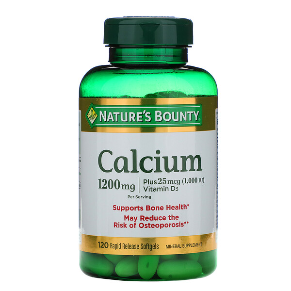Mua Nature's Bounty Calcium Plus Vitamin D3 600 mg 120 Rapid Release Softgels giảm giá rẻ Hà nội TPHCM