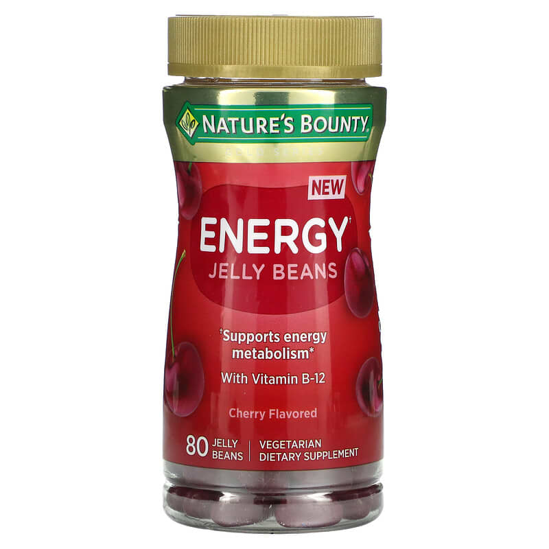 Nature's Bounty Energy Jelly Beans With Vitamin B-12 Cherry 80 Jelly Beans 3 Nature's Bounty Energy Jelly Beans With Vitamin B-12 Cherry 80 Jelly Beans 074312010132
