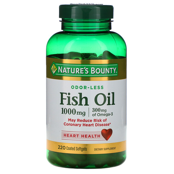 Nature's Bounty Fish Oil 1,000 mg 220 Coated Softgels 3 nature s bounty fish oil 1 000 mg 220 coated softgels 32392
