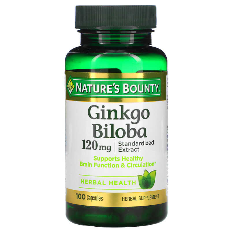 Nature's Bounty Ginkgo Biloba 120 mg 100 Capsules 3 Nature's Bounty Ginkgo Biloba 120 mg 100 Capsules 074312045448