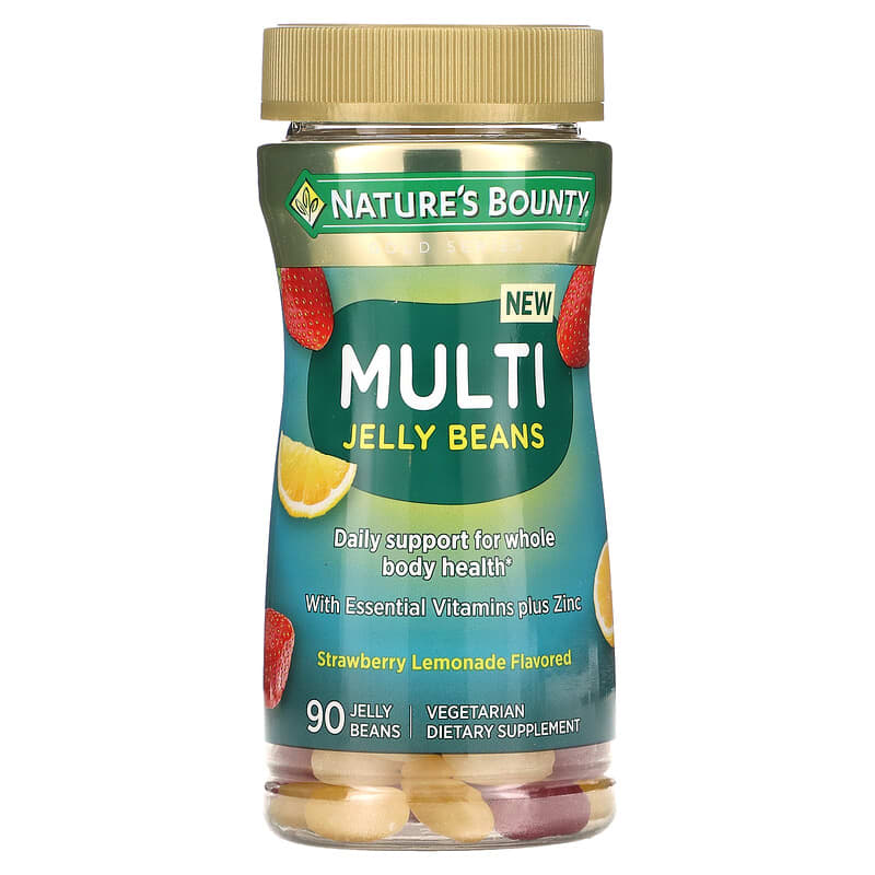 Nature's Bounty Multi Jelly Beans Strawberry Lemonade 90 Jelly Beans 3 Nature's Bounty Multi Jelly Beans Strawberry Lemonade 90 Jelly Beans 074312010149
