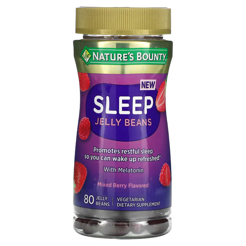 Nature's Bounty Sleep Jelly Beans with Melatonin Mixed Berry 80 Jelly Beans 3 Nature's Bounty Sleep Jelly Beans with Melatonin Mixed Berry 80 Jelly Beans 074312010118