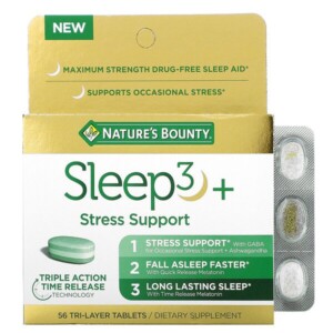 Mua Nature's Bounty Sleep3+ Stress Support 56 Tri-Layer viên giảm giá rẻ Hà nội TPHCM