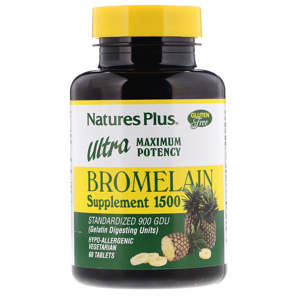 Nature's Plus Bromelain Supplement 1500 Ultra Maximum Potency 60 viên 3 nature s plus bromelain supplement 1500 ultra maximum potency 60 tablets 7695