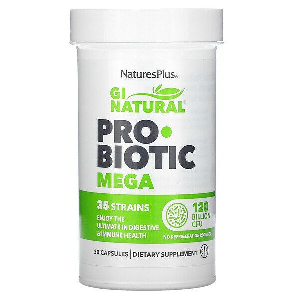 Nature's Plus GI Natural Probiotic Mega 120 Billion CFU 30 viên 3 nature s plus gi natural probiotic mega 120 billion cfu 30 capsules 89262