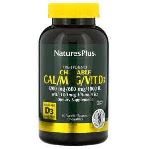 Mua Nature's Plus High Potency Cal/Mag/Vit D3 Vanilla Flavored 60 viên nhai giảm giá rẻ Hà nội TPHCM
