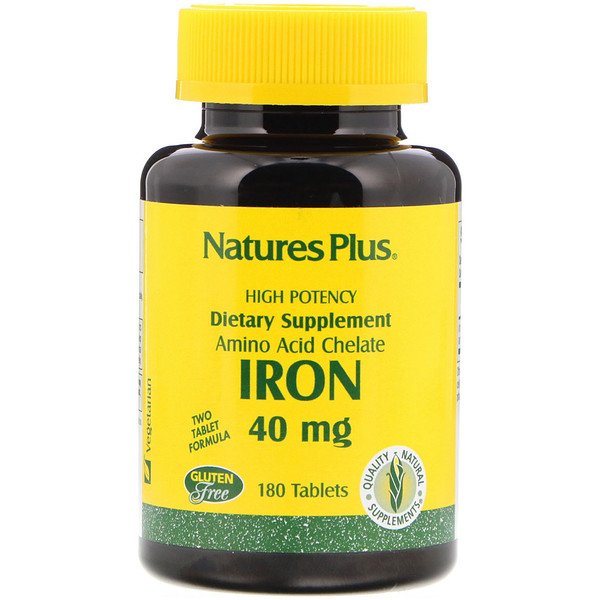 NaturesPlus Iron 20 mg 180 Tablets 1 Mua Nature's Plus Iron 40 mg 180 viên giảm giá rẻ Hà nội TPHCM