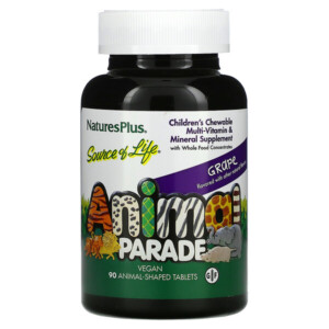 Mua Nature's Plus Source of Life Animal Parade Children's Chewable Multi-Vitamin & Mineral Supplement Grape 90 Animal-Shaped viên giảm giá rẻ Hà nội TPHCM