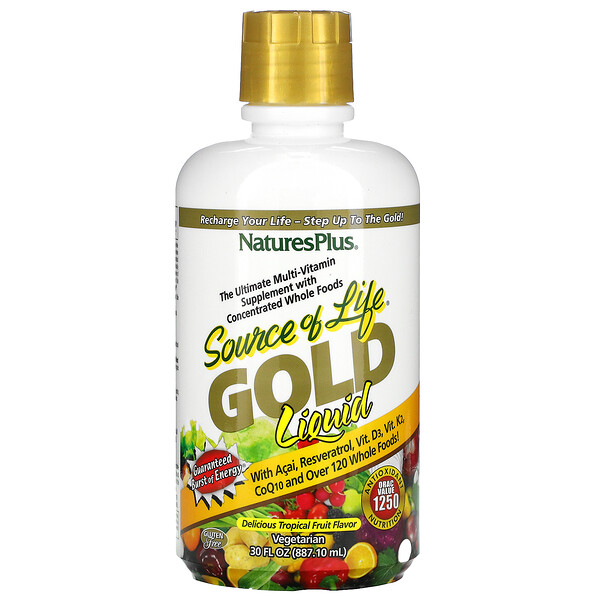 Nature's Plus Source of Life Gold Liquid Tropical Fruit 30 oz (887.10 ml) 3 nature s plus source of life gold liquid tropical fruit 30 fl oz 887 10 ml 22997