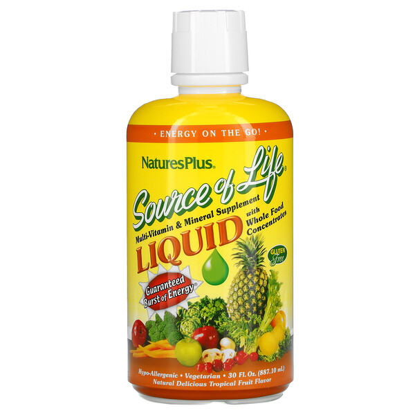 Mua Nature's Plus Source of Life Liquid Multi-Vitamin & Mineral Supplement with Whole Food Concentrates Tropical Fruit 30 oz 887.10 ml giảm giá rẻ Hà nội TPHCM