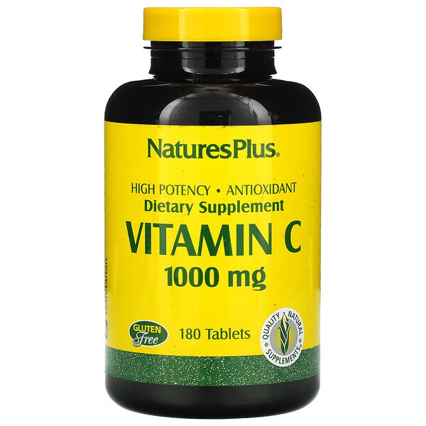 NaturesPlus High Potency Vitamin C With Rosehips 1.000 mg 180 Tablets 1 Mua Nature's Plus Vitamin C 1000 mg 180 viên giảm giá rẻ Hà nội TPHCM