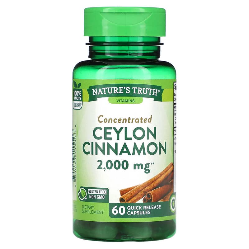 Nature's Truth Concentrated Ceylon Cinnamon 2.000 mg 60 Quick Release Capsules 3 Nature's Truth Concentrated Ceylon Cinnamon 2.000 mg 60 Quick Release Capsules 840093115508