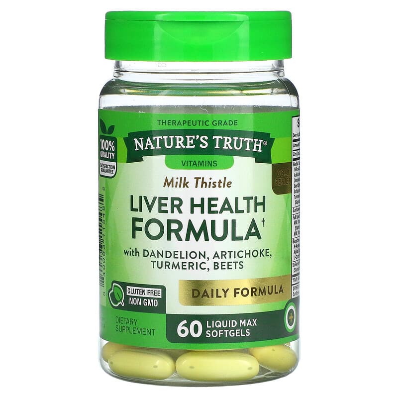 Nature's Truth Gold Series Liver Health Formula With Dandelion Artichoke Turmeric Beets 60 Liquid Max Softgels 3 Nature's Truth Gold Series Liver Health Formula With Dandelion Artichoke Turmeric Beets 60 Liquid Max Softgels 840093115485