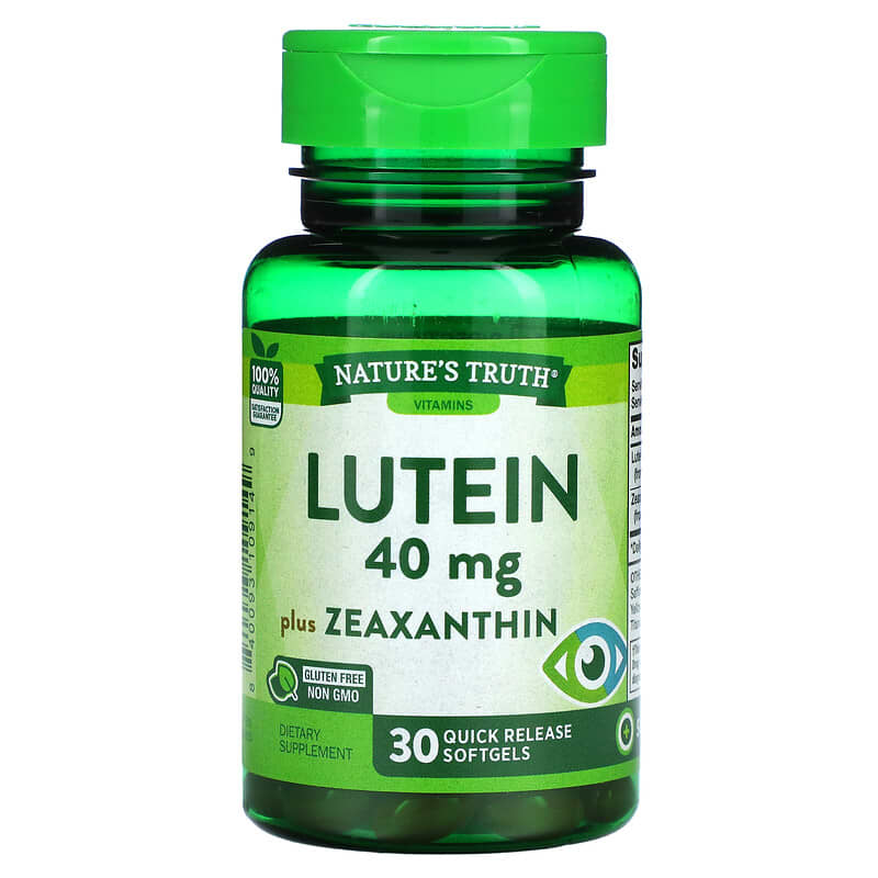 Nature's Truth Lutein Plus Zeaxanthin 40 mg 30 Quick Release Softgels 3 Nature's Truth Lutein Plus Zeaxanthin 40 mg 30 Quick Release Softgels 840093109149