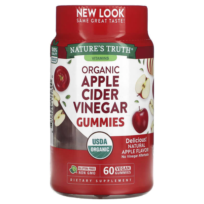 Nature's Truth Organic Apple Cider Vinegar Natural Apple 60 Vegan Gummies 3 Nature's Truth Organic Apple Cider Vinegar Natural Apple 60 Vegan Gummies 840093115690