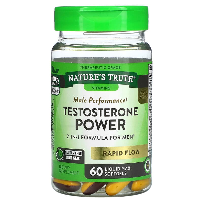 Nature's Truth Testosterone Power 60 Liquid Max Softgels 3 Nature's Truth Testosterone Power 60 Liquid Max Softgels 840093115461