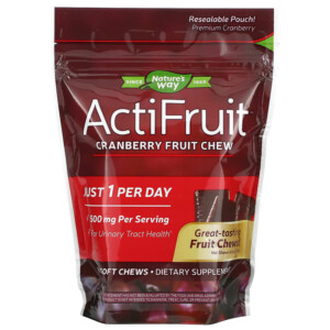 Nature's Way ActiFruit Cranberry Fruit Chew 500 mg 20 Soft Chews 763948078424