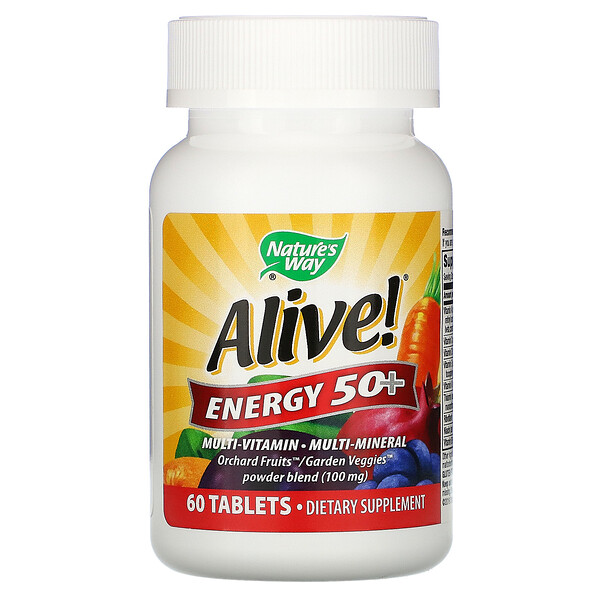 Nature's Way Alive! Energy 50+ Complete Multivitamin 60 Tablets 1 Mua Nature's Way Alive! Energy 50+ Multi-Vitamin-Multi-Mineral Adults 50+ 60 viên giảm giá rẻ Hà nội TPHCM