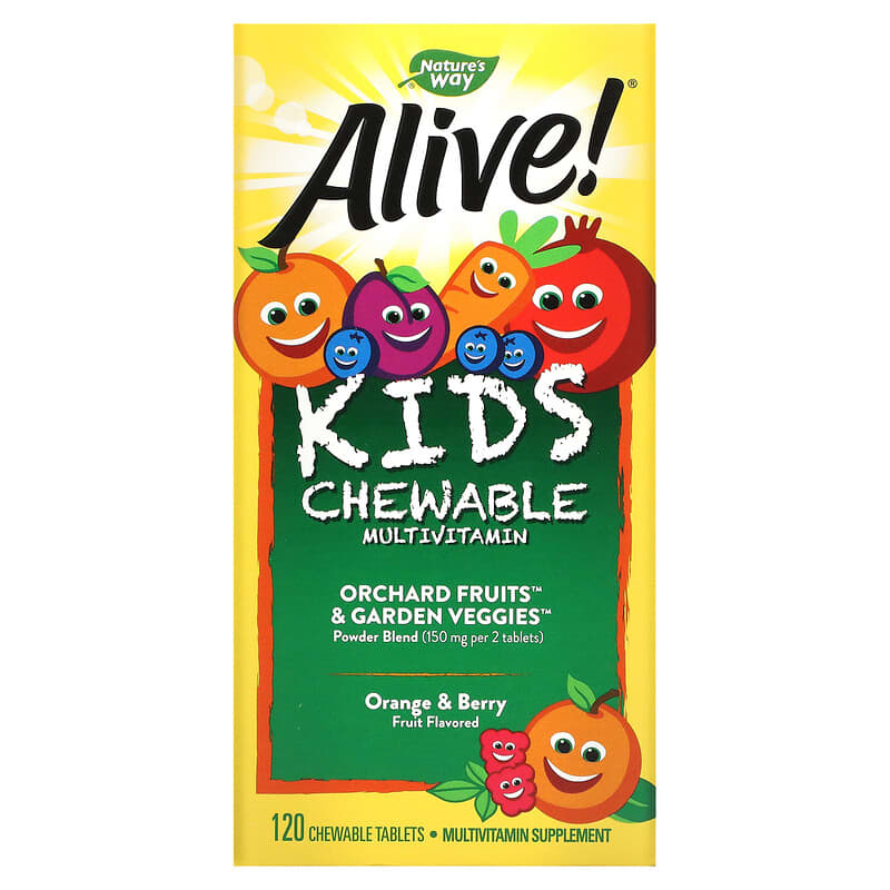 Nature's Way Alive! Kid's Chewable Multivitamin Orange & Berry 120 Chewable Tablets 3 Nature's Way Alive! Kid's Chewable Multivitamin Orange & Berry 120 Chewable Tablets 033674157862