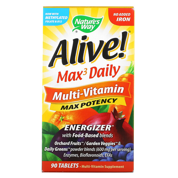 Mua Nature's Way Alive! Max3 Daily Multi-Vitamin No Added Iron 90 viên giảm giá rẻ Hà nội TPHCM