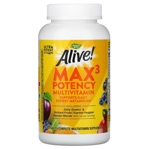 Nature's Way Alive! Max3 Potency Multivitamin 180 viên 3 nature s way alive max3 potency multivitamin 180 tablets 4119