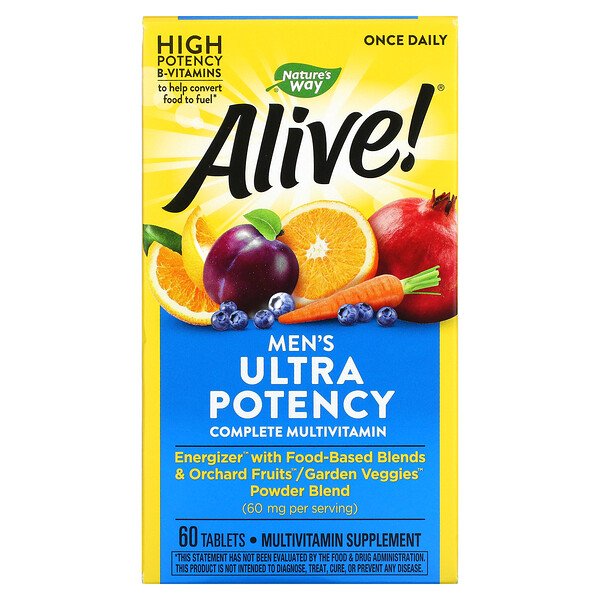 Nature's Way Alive! Men's Ultra Potency Complete Multivitamin 60 viên 6 nature s way alive men s ultra potency complete multivitamin 60 tablets 37794