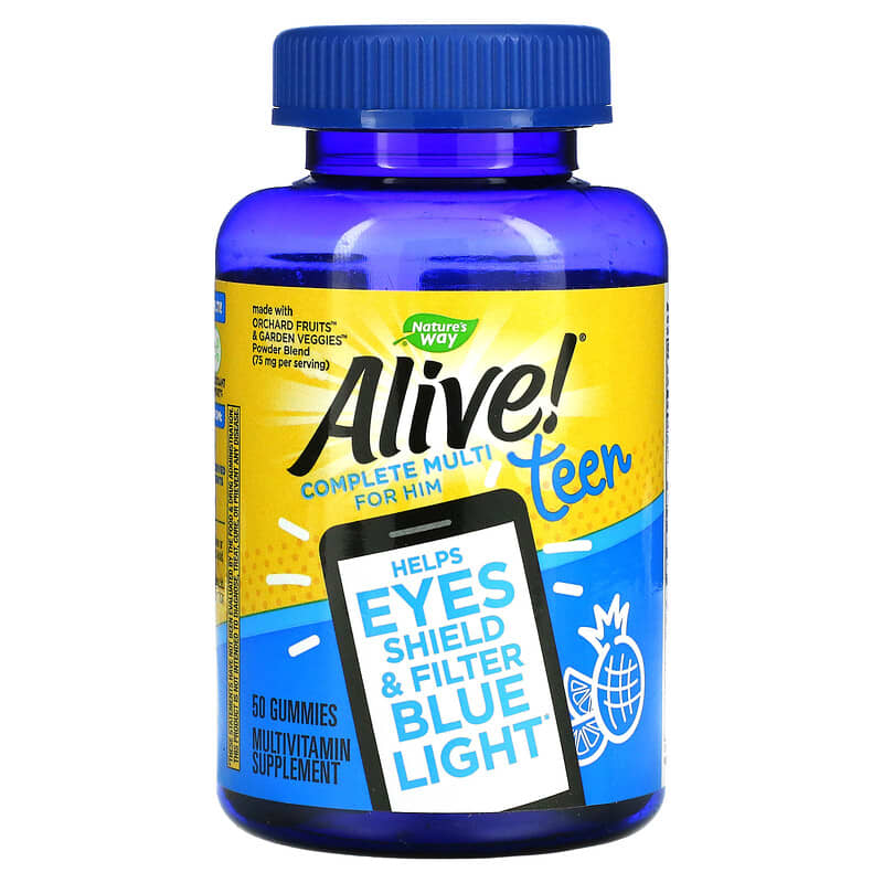 Nature's Way Alive! Teen Complete Multi for Him Fruit Punch 50 Gummies 3 Nature's Way Alive! Teen Complete Multi for Him Fruit Punch 50 Gummies 033674133101