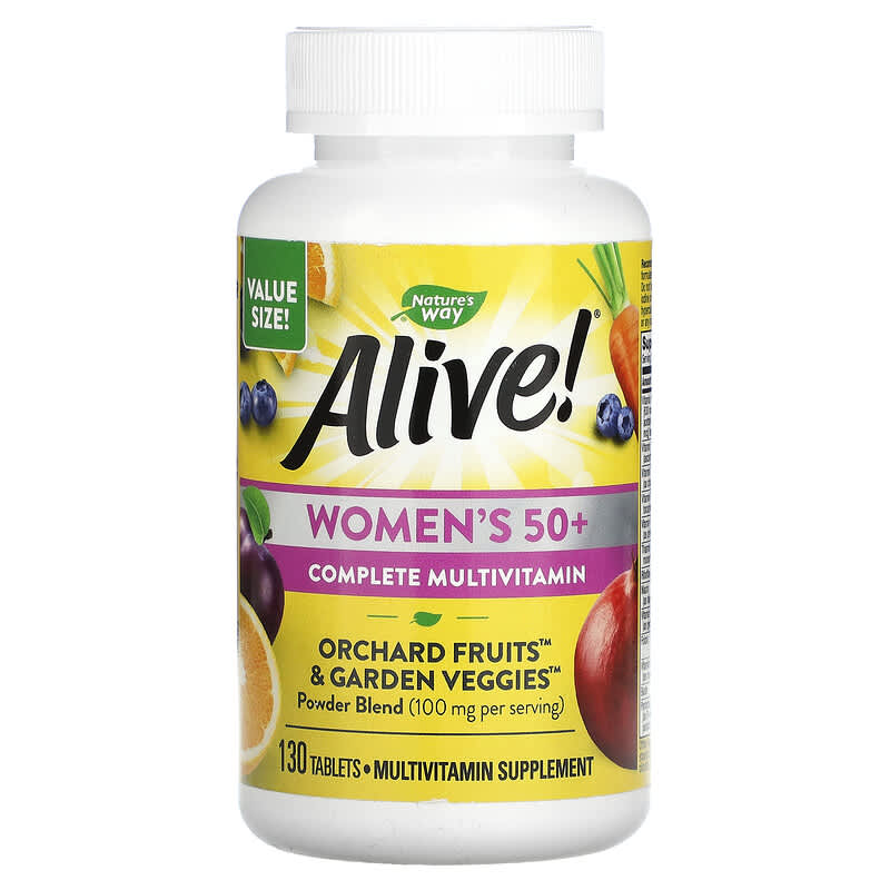 Nature's Way Alive! Women's 50+ Complete Multivitamin 130 Tablets 3 Nature's Way Alive! Women's 50+ Complete Multivitamin 130 Tablets 033674142103