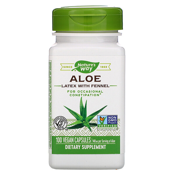 Nature's Way Aloe Latex with Fennel 140 mg 100 viên 2 nature s way aloe latex with fennel 140 mg 100 vegan capsules 1840