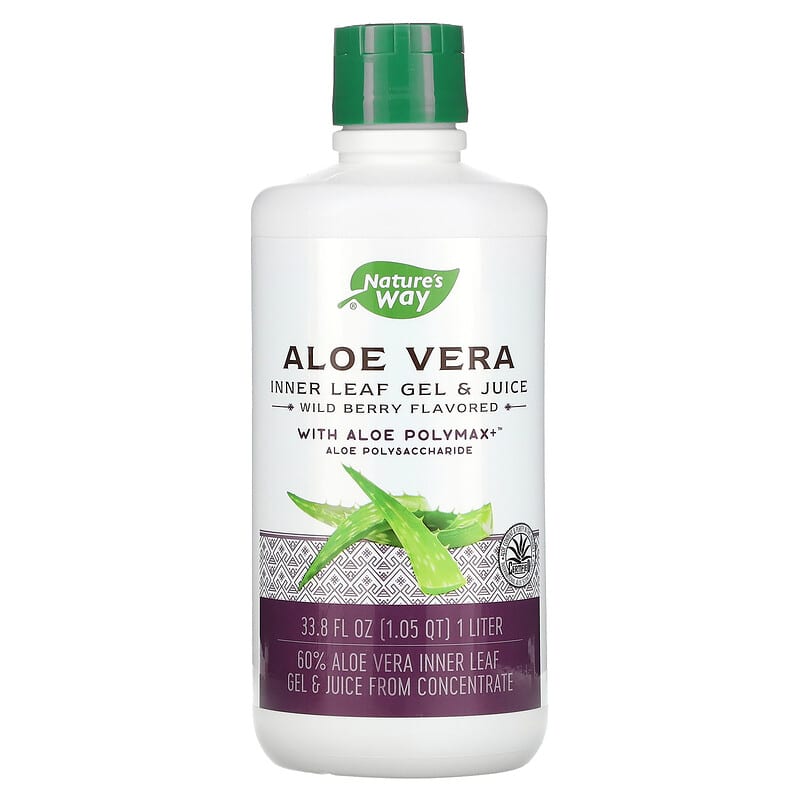 Nature's Way Aloe Vera Inner Leaf Gel & Juice with Aloe Polymax Wild Berry 33.8 fl oz (1 Liter) 3 Nature's Way Aloe Vera Inner Leaf Gel & Juice with Aloe Polymax Wild Berry 33.8 fl oz (1 Liter) 033674142820