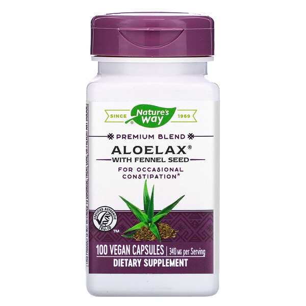 Nature's Way Aloelax with Fennel Seed 340 mg 100 viên 3 nature s way aloelax with fennel seed 340 mg 100 vegan capsules 1869