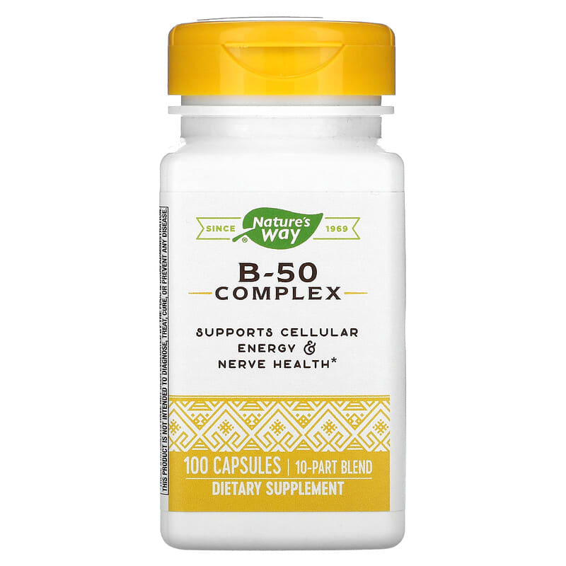 Nature's Way B-50 Complex 100 Capsules 3 Nature's Way B-50 Complex 100 Capsules 033674405116