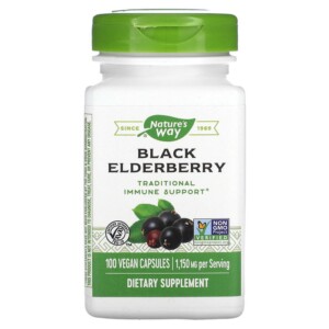 Nature's Way Black Elderberry 575 mg 100 Vegan Capsules 033674124406