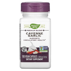 Nature's Way Cayenne Garlic 1.060 mg 100 Vegan Capsules 033674003206