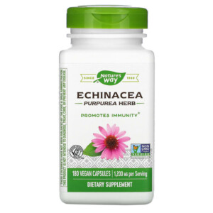 Nature's Way Echinacea Purpurea Herb 400 mg 180 Vegan Capsules 033674124086